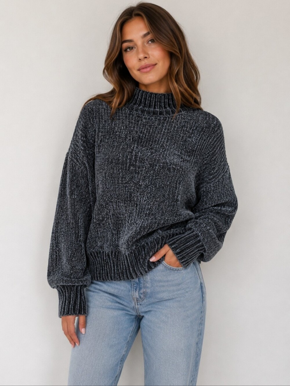Cynthia Rowley Navy Turtleneck Sweater